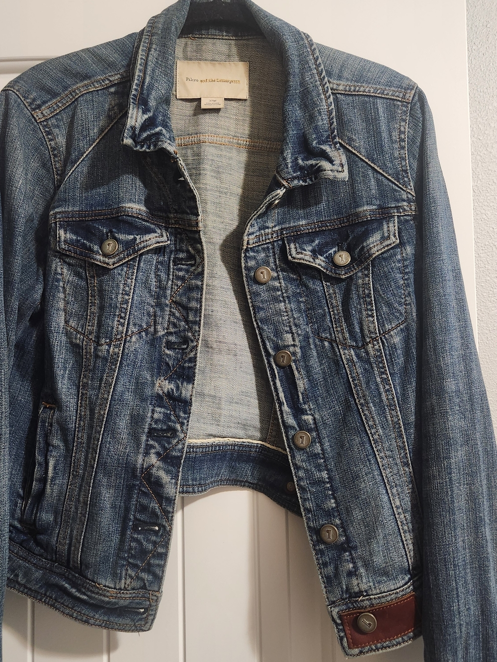 Pilcro Blue Denim Jacket with Faded Wash